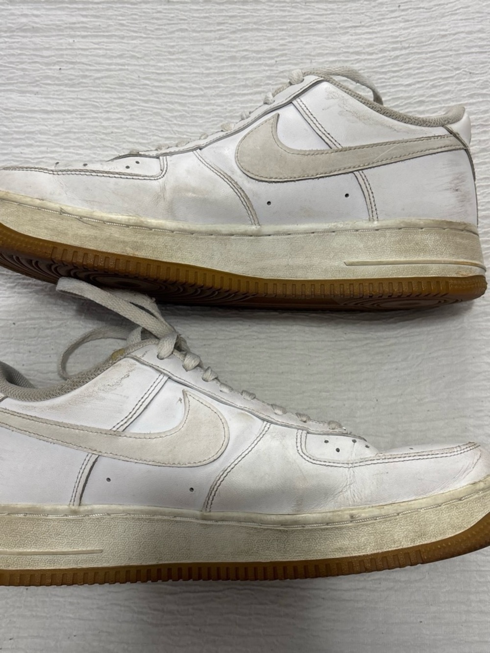 Nike White Leather Low-Top Sneakers with Gum Sole